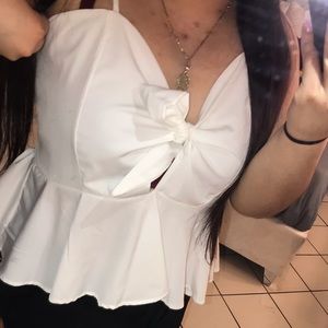 Peplum bow top